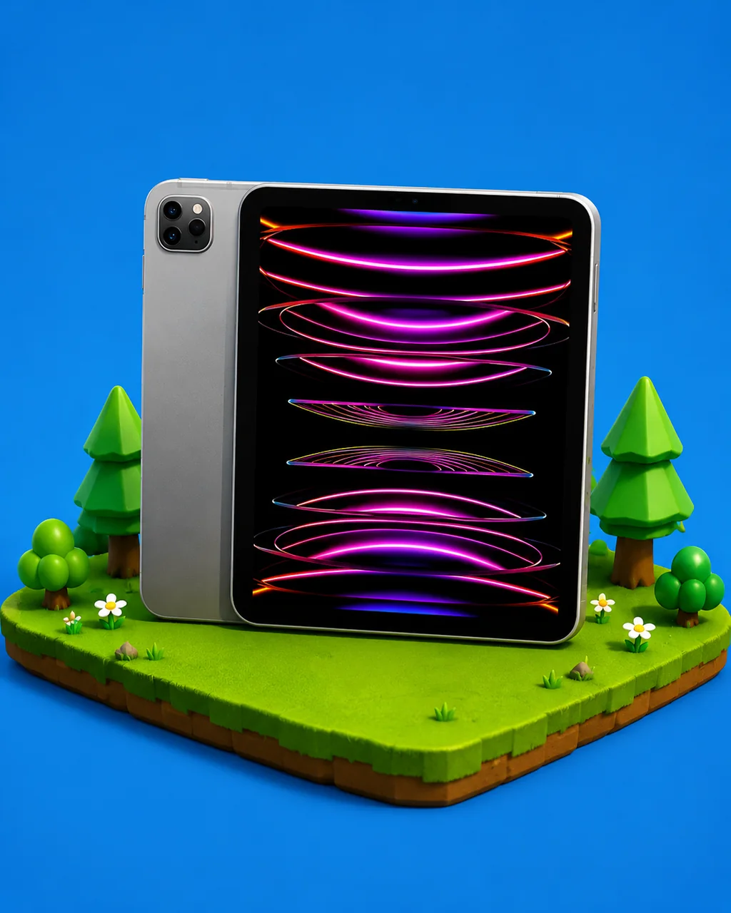 iPad Pro on a PrizeRun low-poly island