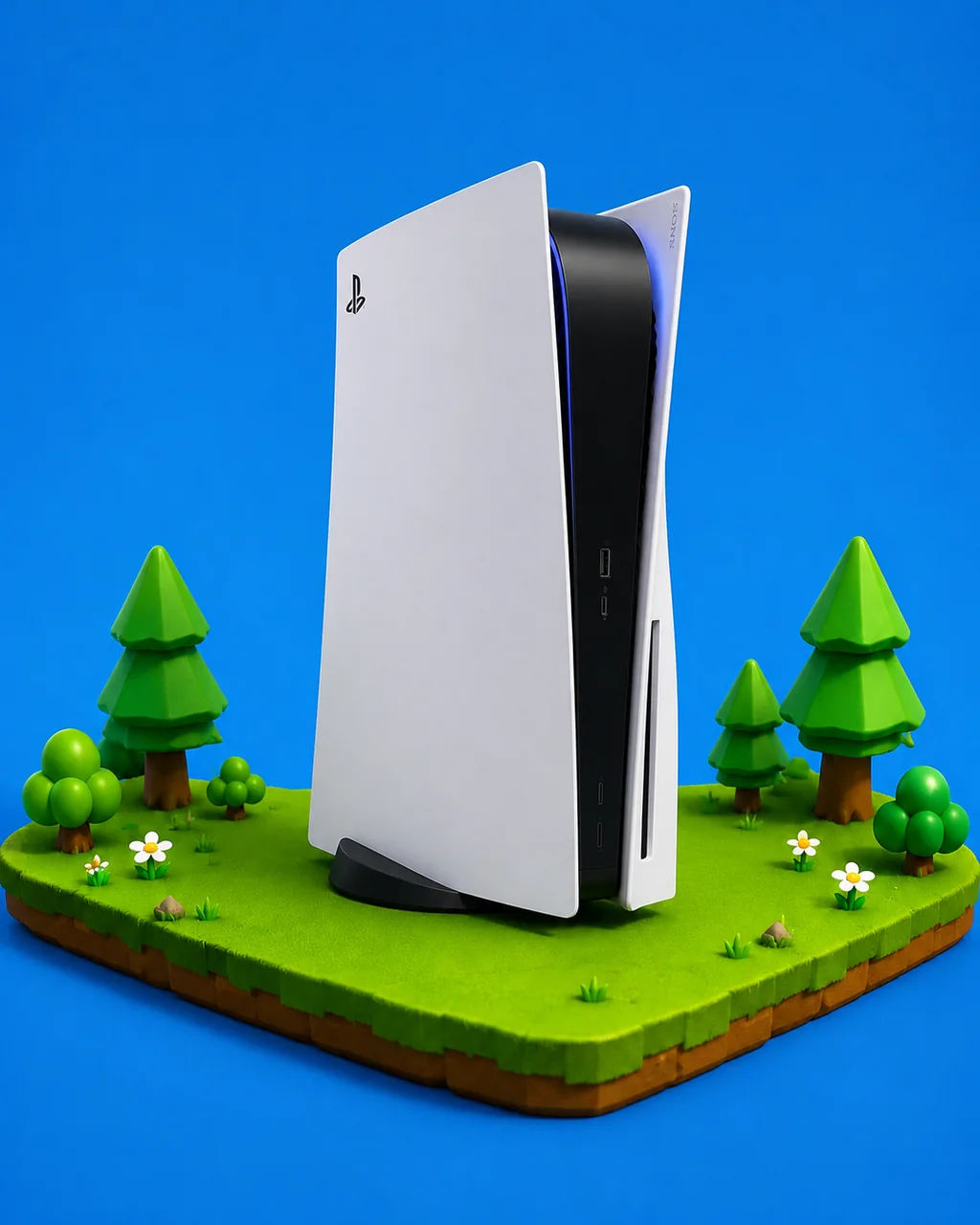 PlayStation 5 on a PrizeRun low-poly island