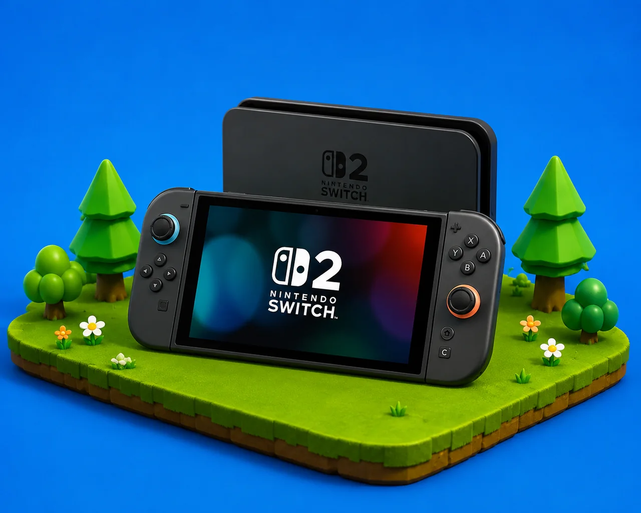 Nintendo Switch 2 on a PrizeRun low-poly island
